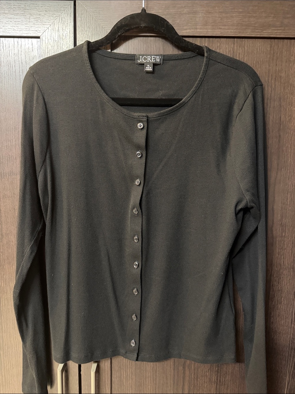 J.Crew Black Long-Sleeve Button-Front Cardigan